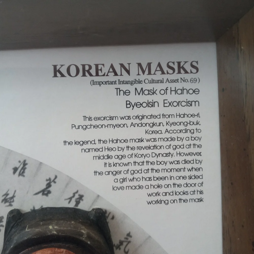 Framed Korean Miniature Masks 